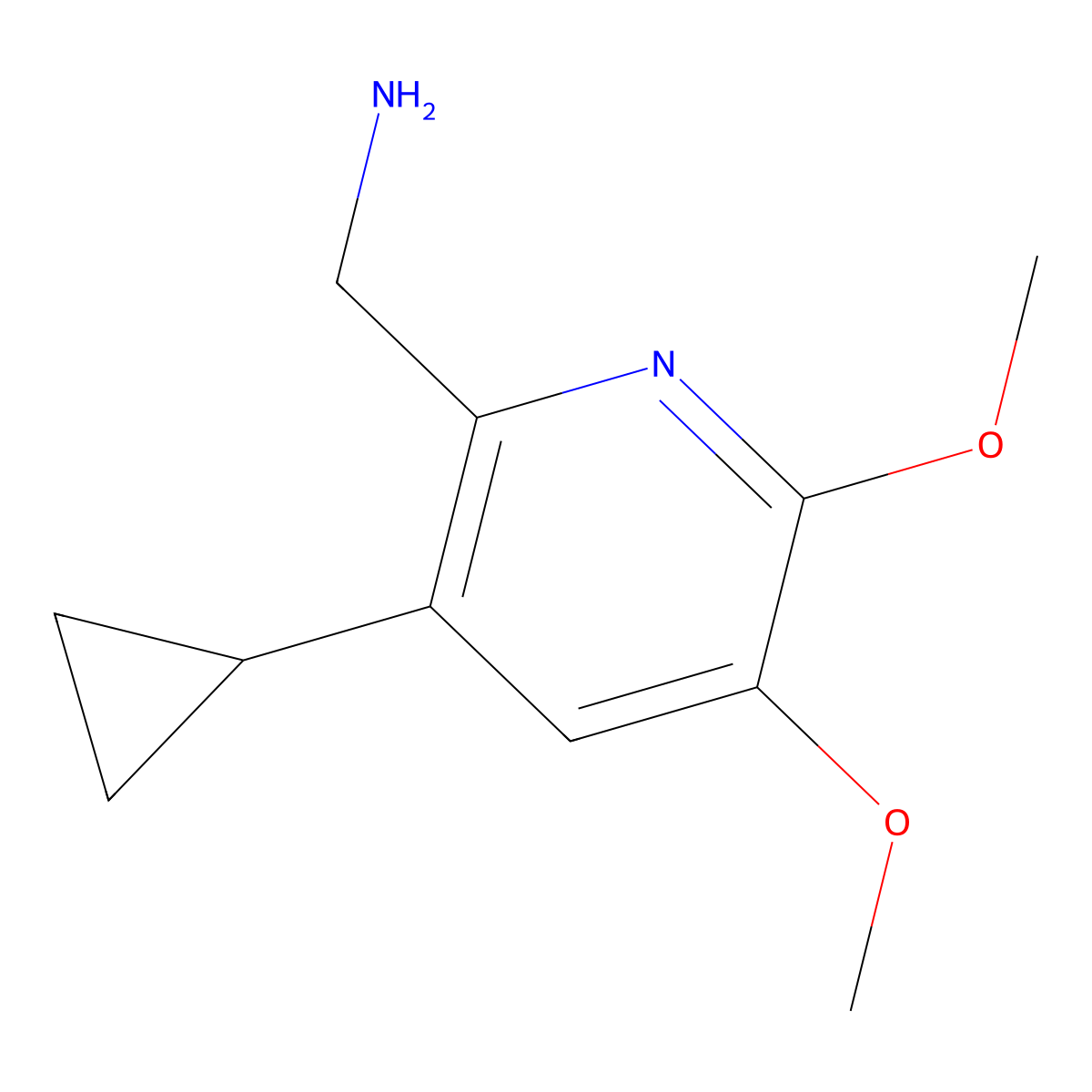 (3-Cyclopropyl-5,6-dimethoxypyridin-2-yl)methanamine molecular structure, CAS 1956327-75-5