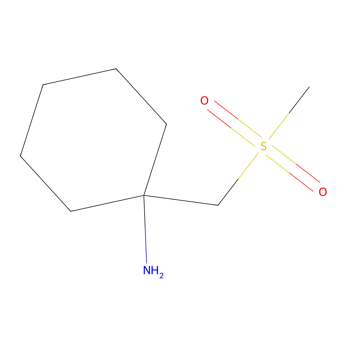 1-((Methylsulfonyl)methyl)cyclohexanamine molecular structure, CAS 1956327-83-5