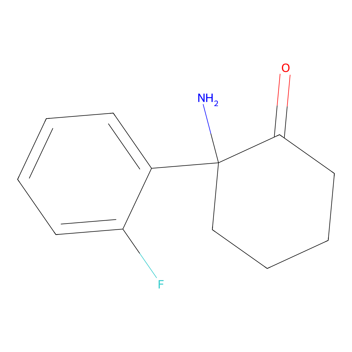 2-Amino-2-(2-fluorophenyl)cyclohexanone molecular structure, CAS 1956327-92-6