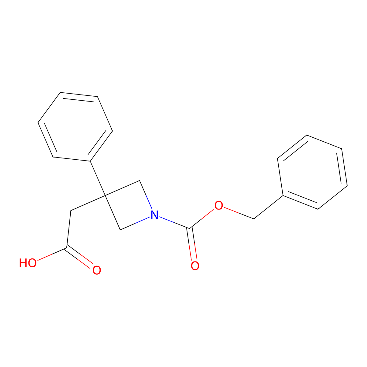 2-(1-((Benzyloxy)carbonyl)-3-phenylazetidin-3-yl)acetic acid molecular structure, CAS 1956327-96-0