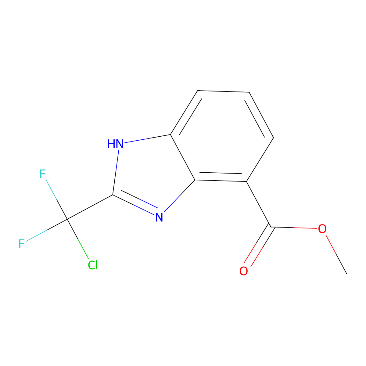 Methyl 2-(chlorodifluoromethyl)-1H-benzo[d]imidazole-4-carboxylate molecular structure, CAS 1956328-02-1