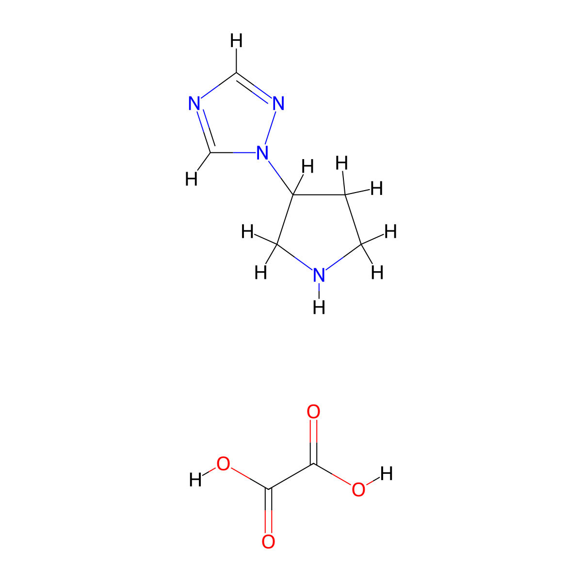1-(Pyrrolidin-3-yl)-1H-1,2,4-triazole oxalate molecular structure, CAS 1956328-09-8