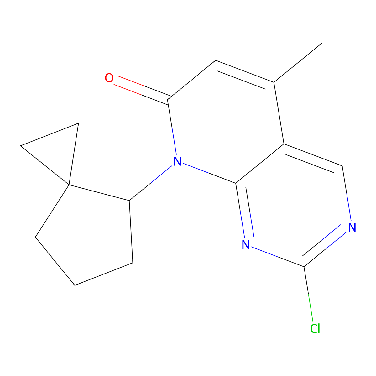 2-Chloro-5-methyl-8-(spiro[2.4]heptan-4-yl)pyrido[2,3-d]pyrimidin-7(8H)-one molecular structure, CAS 1956328-12-3