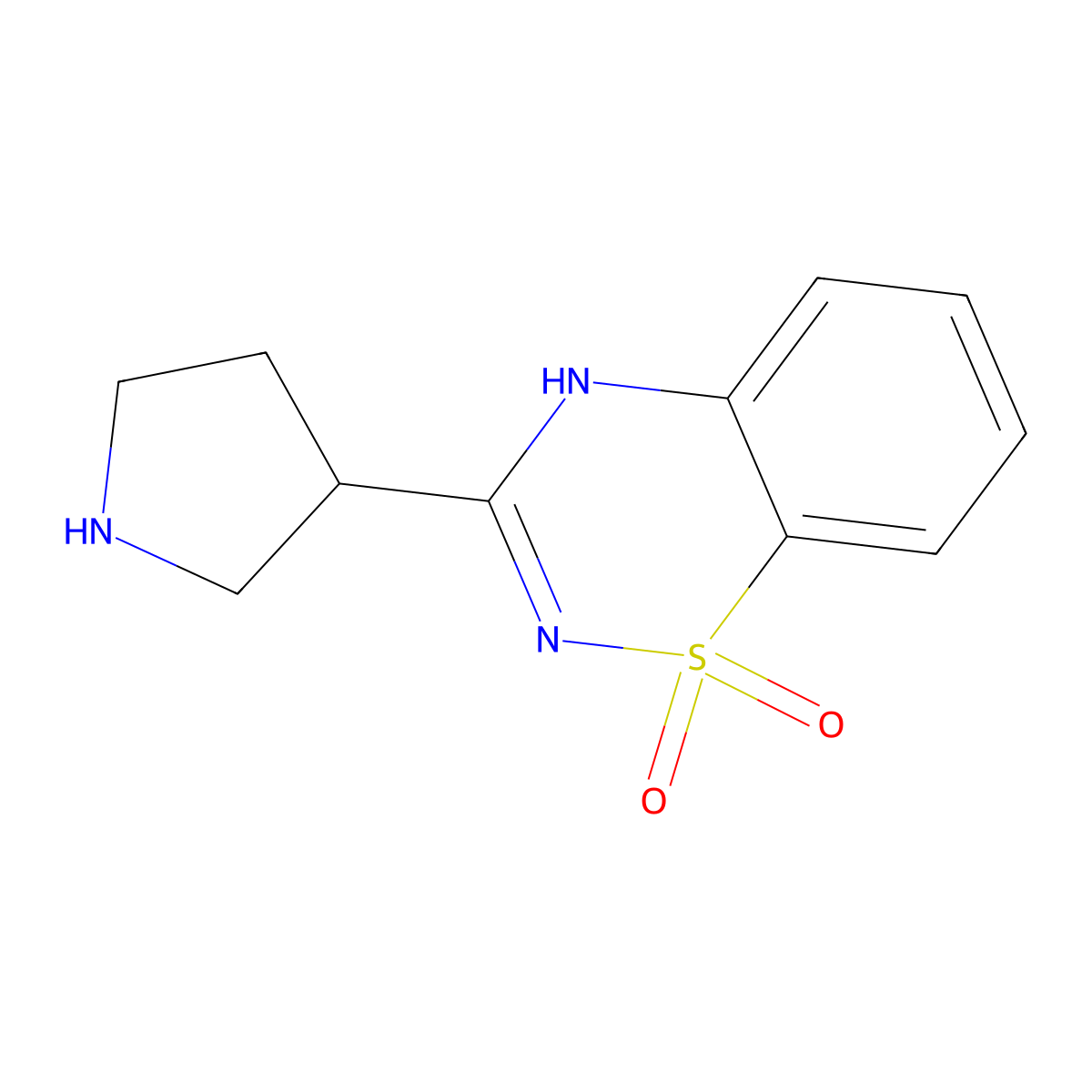 3-(pyrrolidin-3-yl)-2H-1lambda6,2,4-benzothiadiazine-1,1-dione molecular structure, CAS 1956328-18-9
