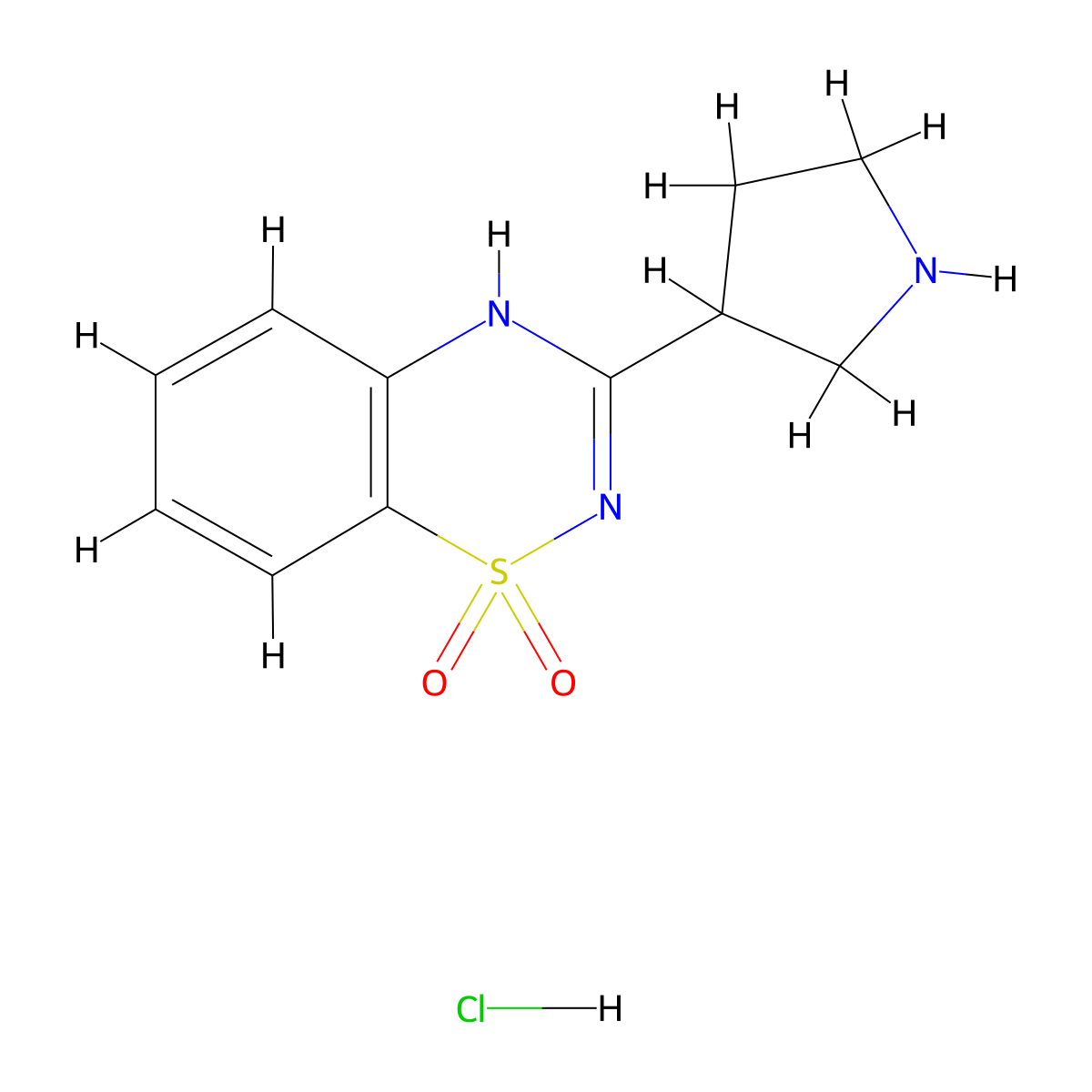 3-(Pyrrolidin-3-yl)-4H-benzo[e][1,2,4]thiadiazine 1,1-dioxide hydrochloride molecular structure, CAS 1956328-19-0