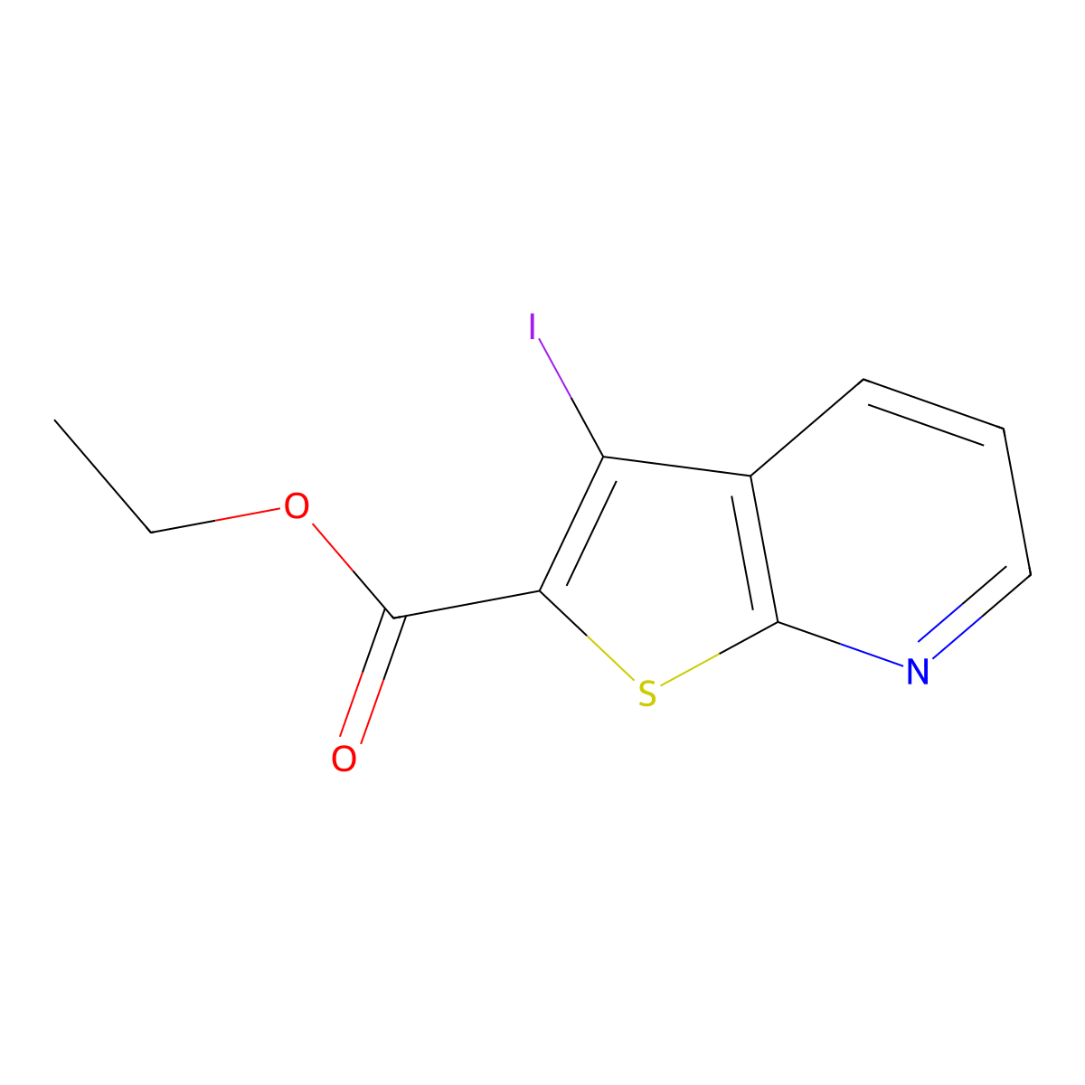 Ethyl 3-iodothieno[2,3-b]pyridine-2-carboxylate molecular structure, CAS 1956328-21-4