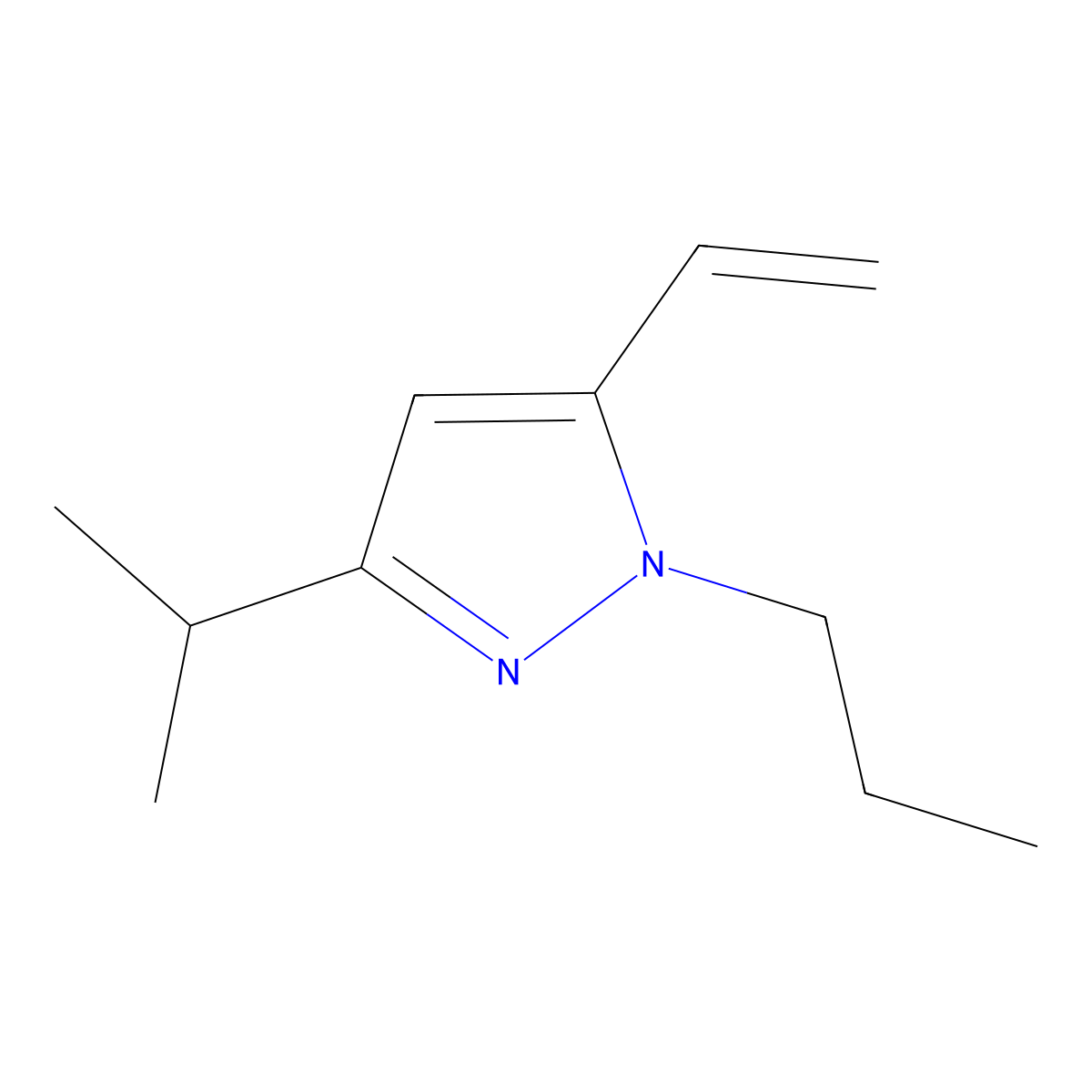 3-Isopropyl-1-propyl-5-vinyl-1H-pyrazole molecular structure, CAS 1956328-24-7