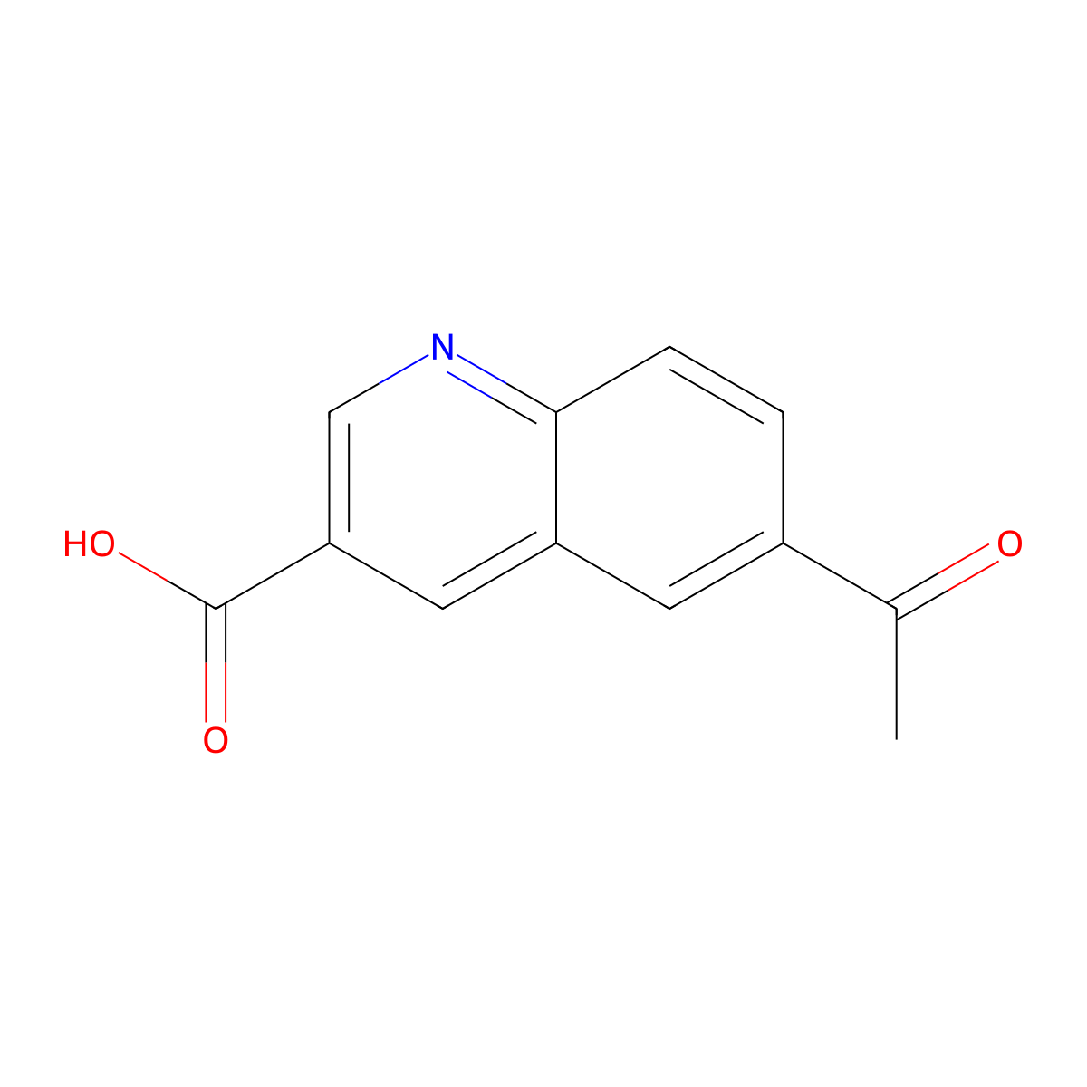 6-Acetylquinoline-3-carboxylic acid molecular structure, CAS 1956328-29-2
