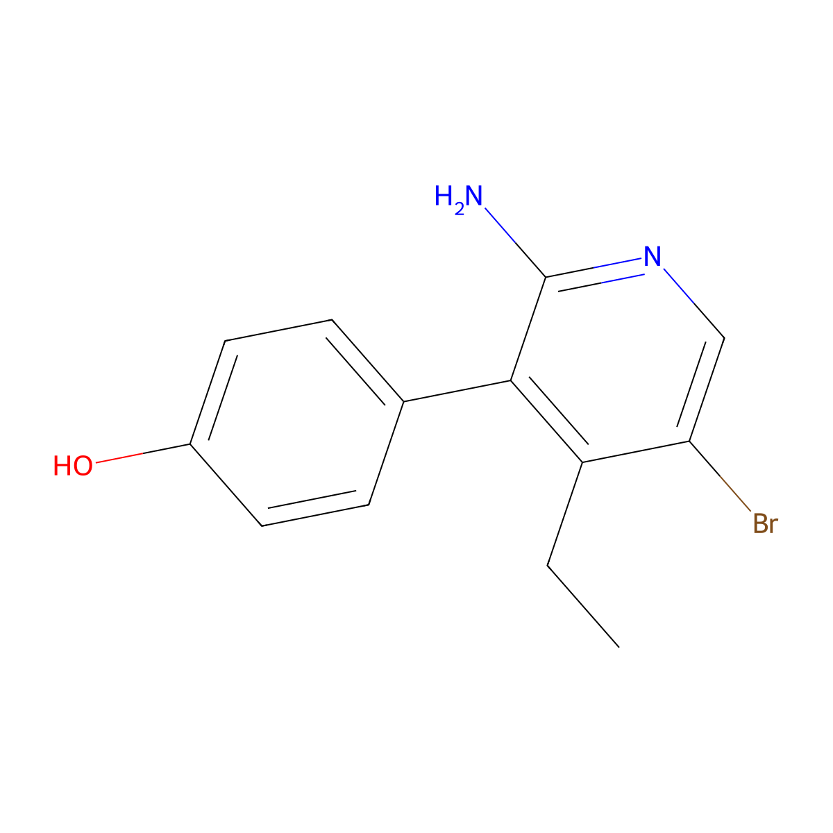 4-(2-Amino-5-bromo-4-ethylpyridin-3-yl)phenol molecular structure, CAS 1956328-30-5