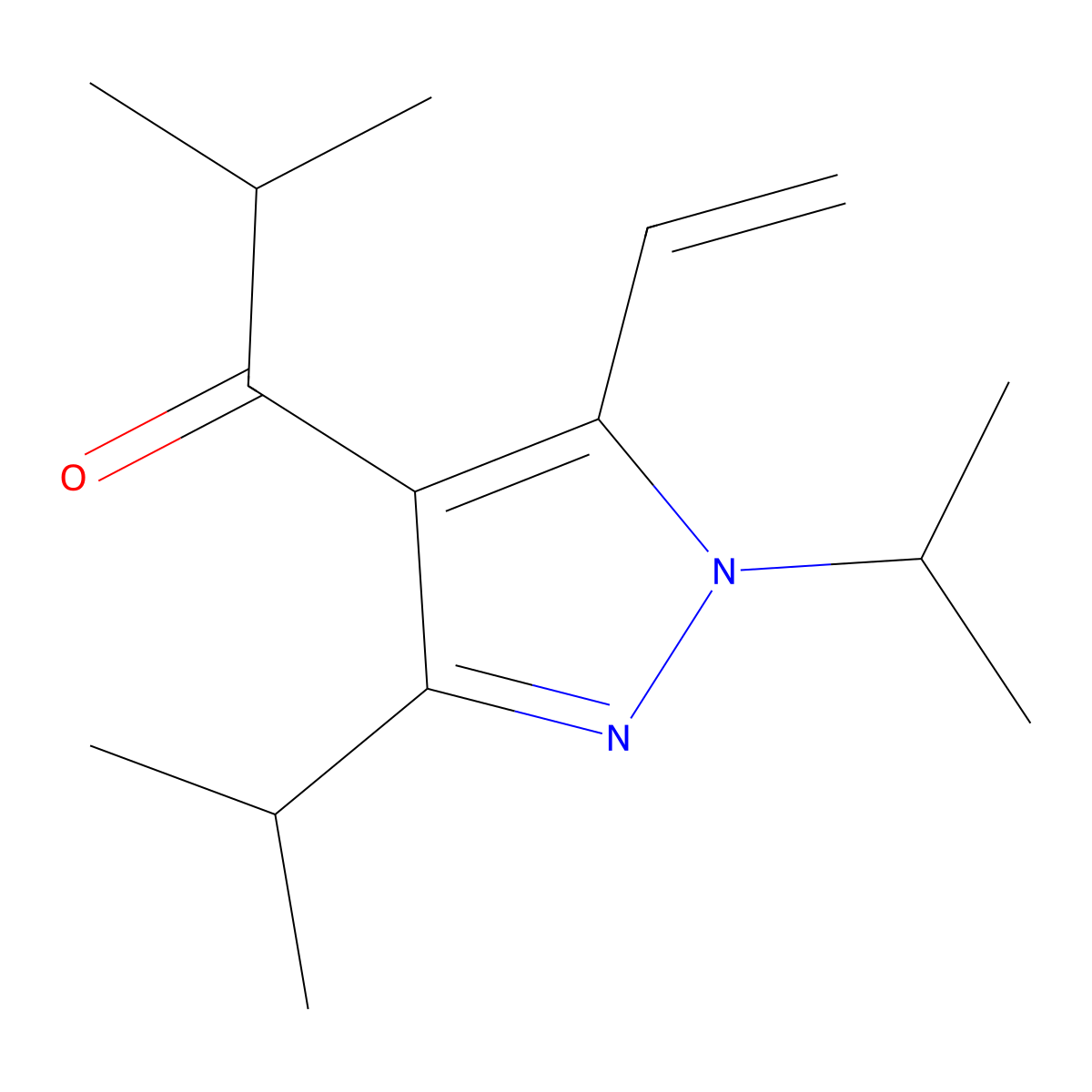 1-(1,3-Diisopropyl-5-vinyl-1H-pyrazol-4-yl)-2-methylpropan-1-one molecular structure, CAS 1956328-31-6