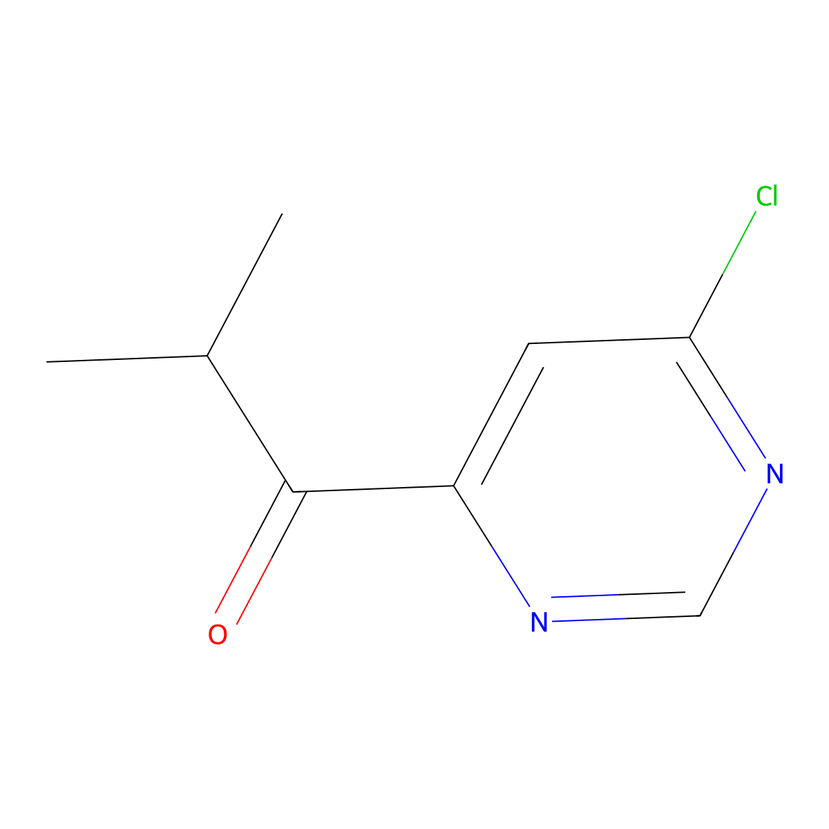 1-(6-Chloropyrimidin-4-yl)-2-methylpropan-1-one molecular structure, CAS 1956328-40-7