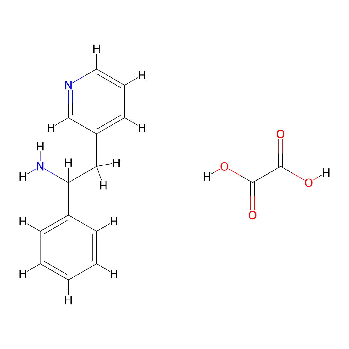 1-Phenyl-2-(pyridin-3-yl)ethanamine oxalate molecular structure, CAS 1956328-48-5