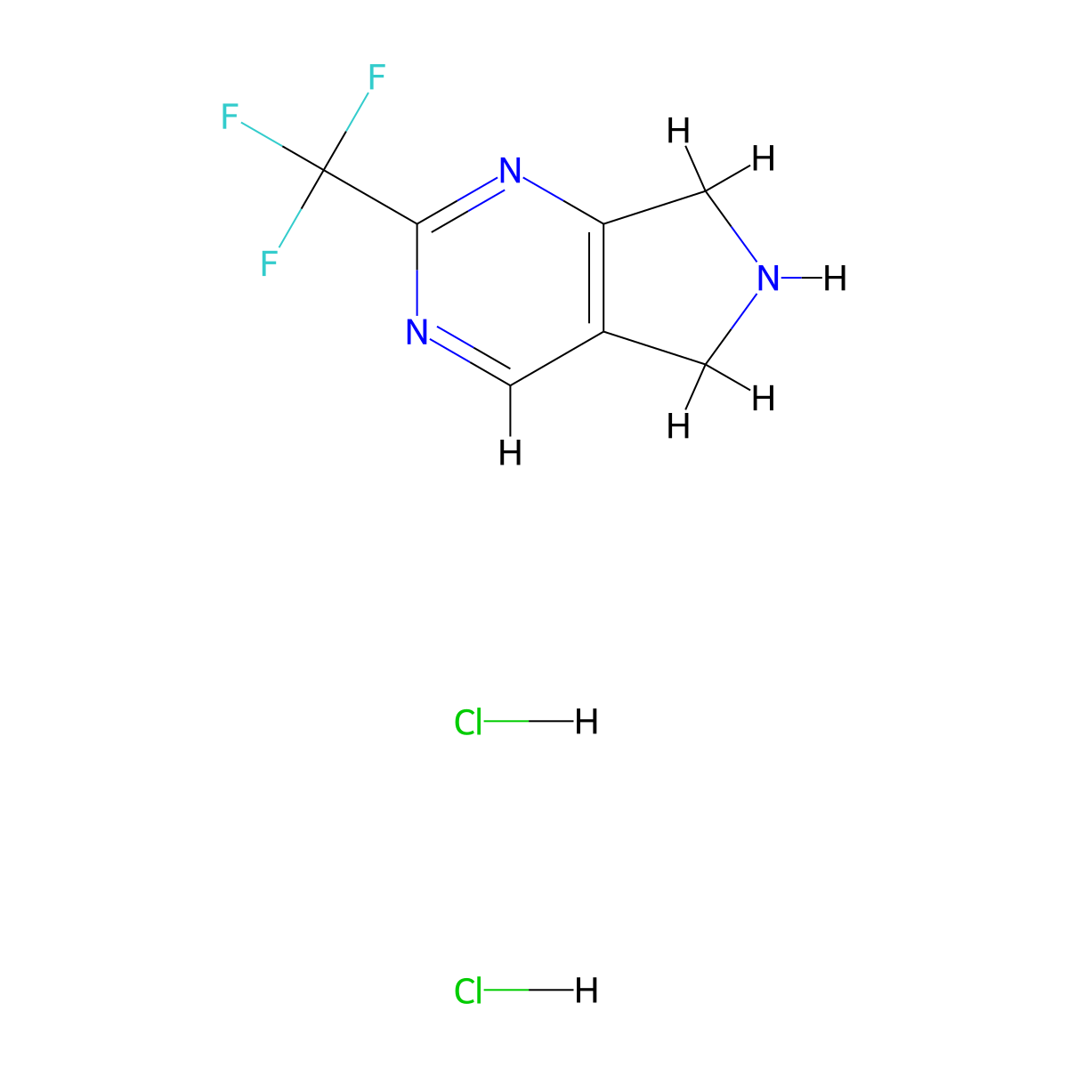 2-(Trifluoromethyl)-6,7-dihydro-5h-pyrrolo[3,4-d]pyrimidine dihydrochloride molecular structure, CAS 1956328-49-6