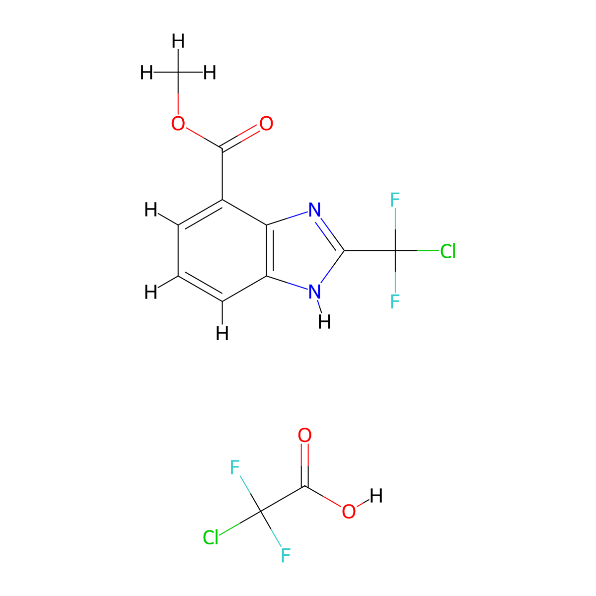 Methyl 2-(chlorodifluoromethyl)-1H-benzo[d]imidazole-4-carboxylate 2-chloro-2,2-difluoroacetate molecular structure, CAS 1956328-52-1