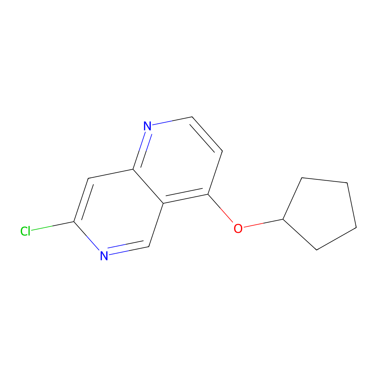 7-Chloro-4-(cyclopentyloxy)-1,6-naphthyridine molecular structure, CAS 1956330-88-3