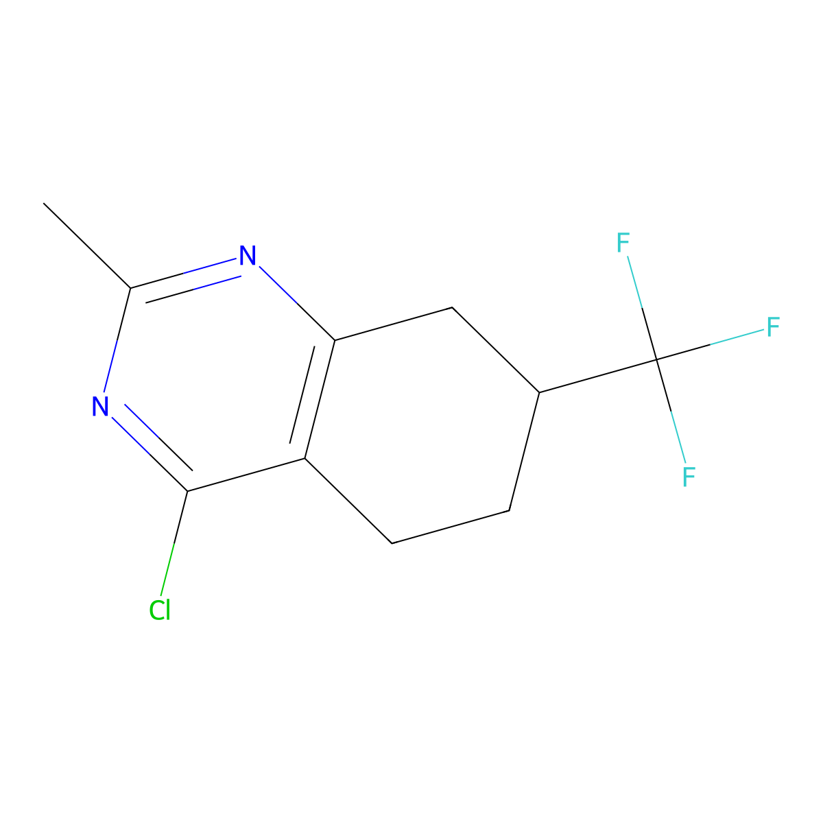 4-Chloro-2-methyl-7-(trifluoromethyl)-5,6,7,8-tetrahydroquinazoline molecular structure, CAS 1956330-89-4