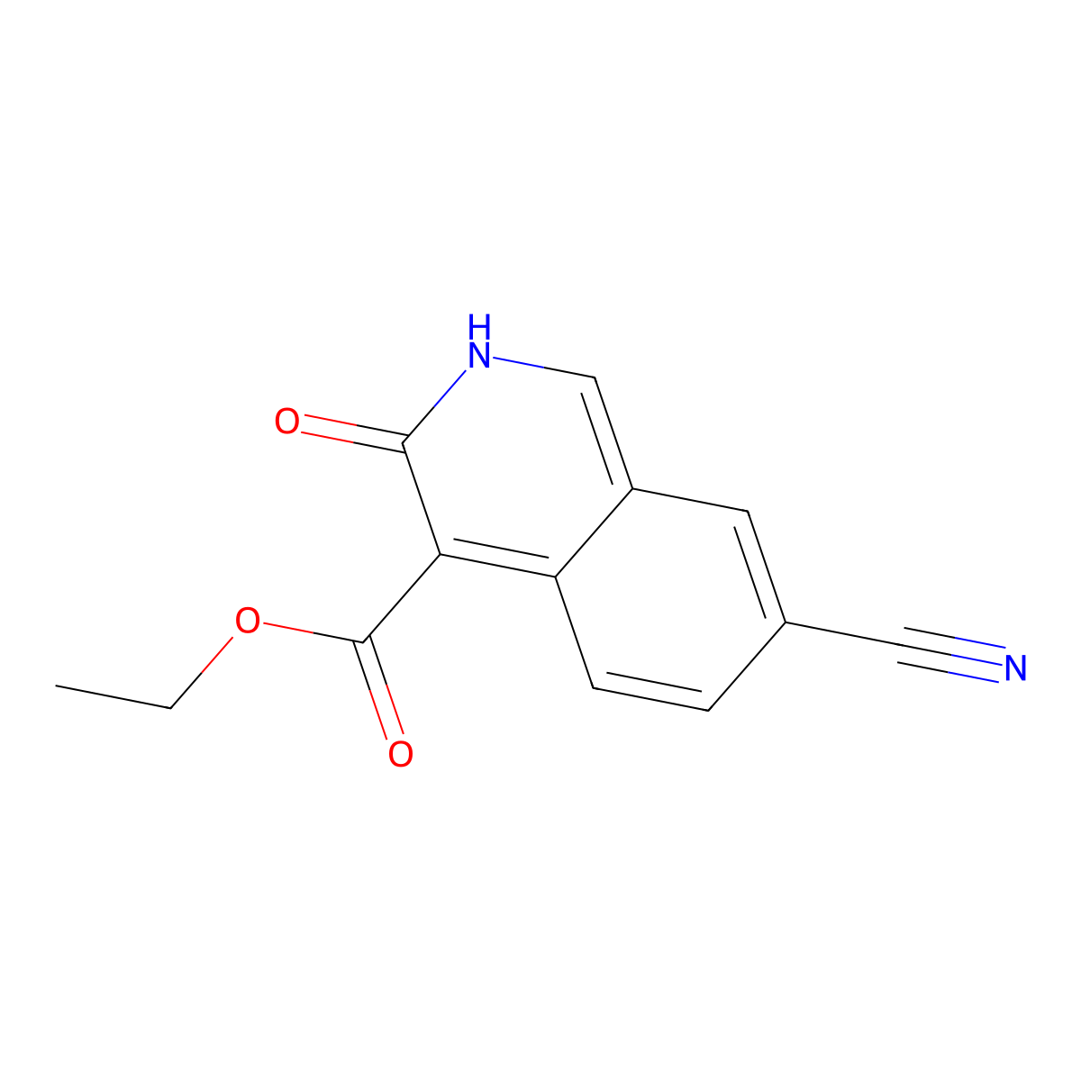 Ethyl 7-cyano-3-oxo-2,3-dihydroisoquinoline-4-carboxylate molecular structure, CAS 1956331-05-7