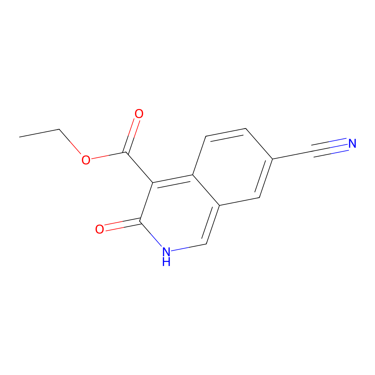 Ethyl 7-cyano-3-oxo-2,3-dihydroisoquinoline-4-carboxylate molecular structure, CAS 1956331-05-7