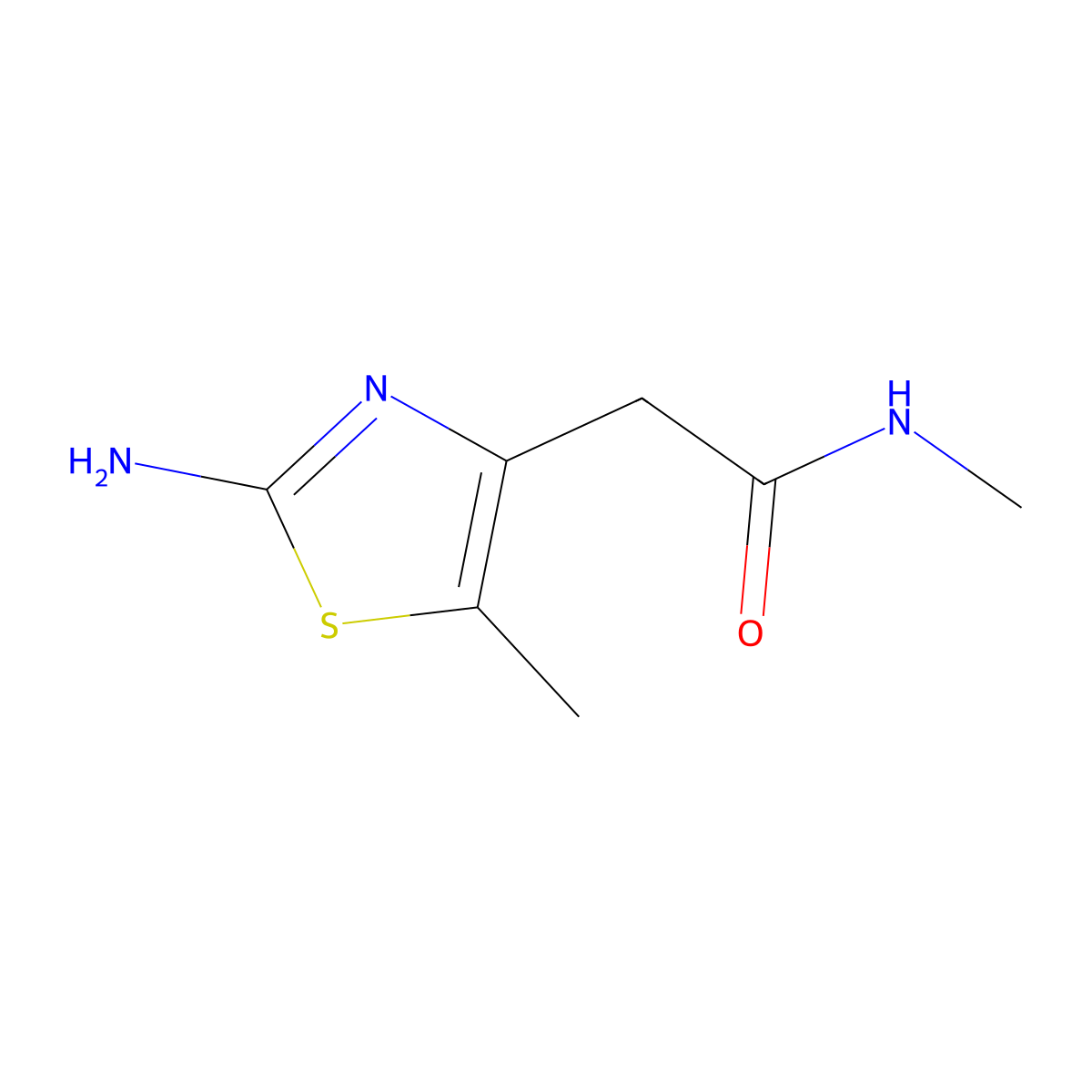 2-(2-Amino-5-methylthiazol-4-yl)-N-methylacetamide molecular structure, CAS 1956331-07-9
