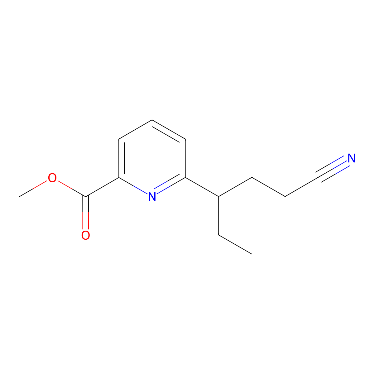 Methyl 6-(1-cyanopentan-3-yl)picolinate molecular structure, CAS 1956331-08-0