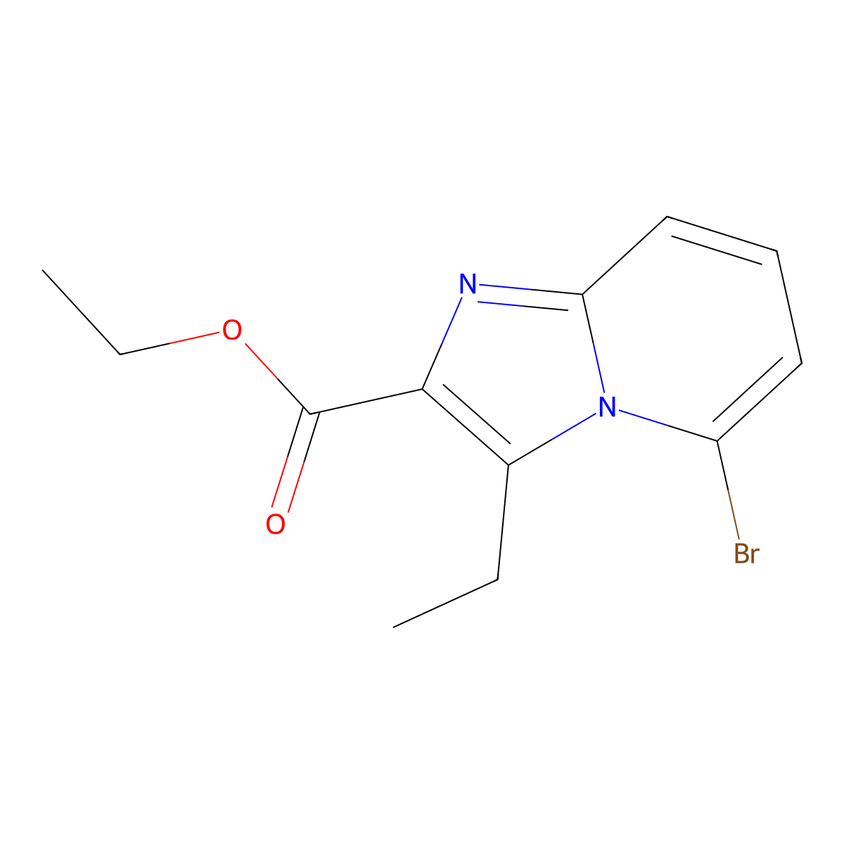 Ethyl 5-bromo-3-ethylimidazo[1,2-a]pyridine-2-carboxylate molecular structure, CAS 1956331-10-4