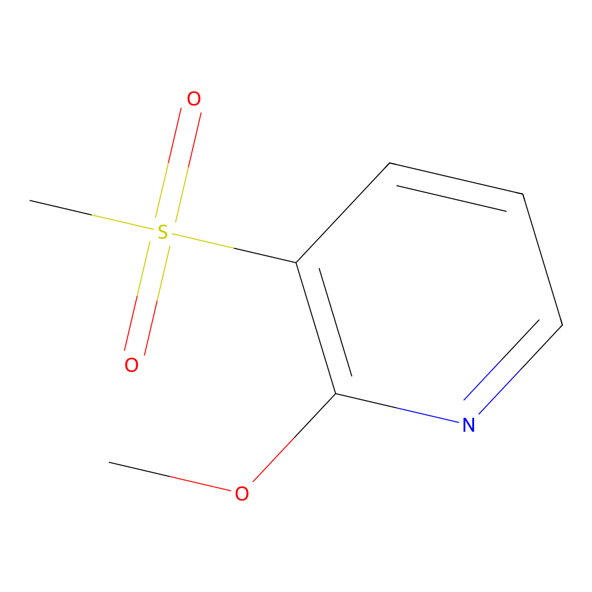 2-Methoxy-3-(methylsulfonyl)pyridine molecular structure, CAS 1956331-21-7