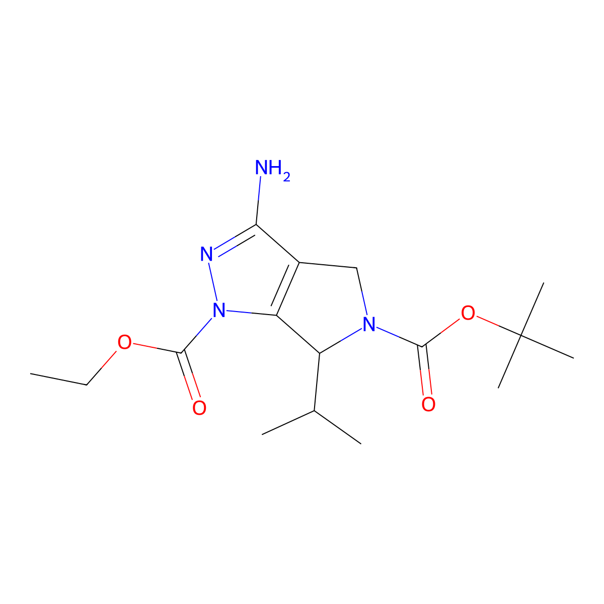 5-tert-Butyl 1-ethyl 3-amino-6-isopropylpyrrolo[3,4-c]pyrazole-1,5(4H,6H)-dicarboxylate molecular structure, CAS 1956331-22-8