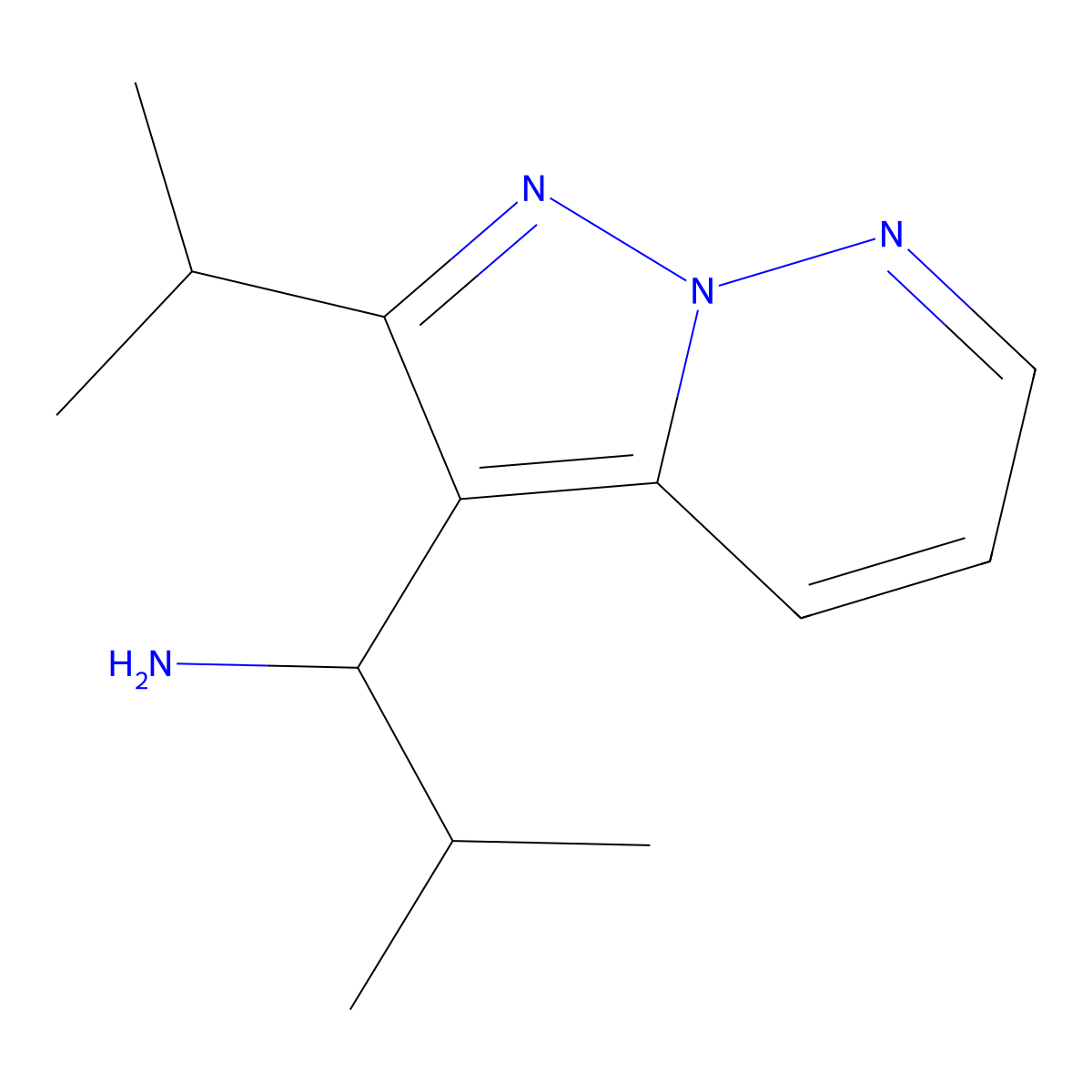 1-(2-Isopropylpyrazolo[1,5-b]pyridazin-3-yl)-2-methylpropan-1-amine molecular structure, CAS 1956331-23-9