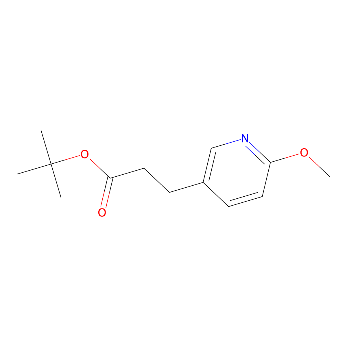 tert-Butyl 3-(6-methoxypyridin-3-yl)propanoate molecular structure, CAS 1956331-27-3