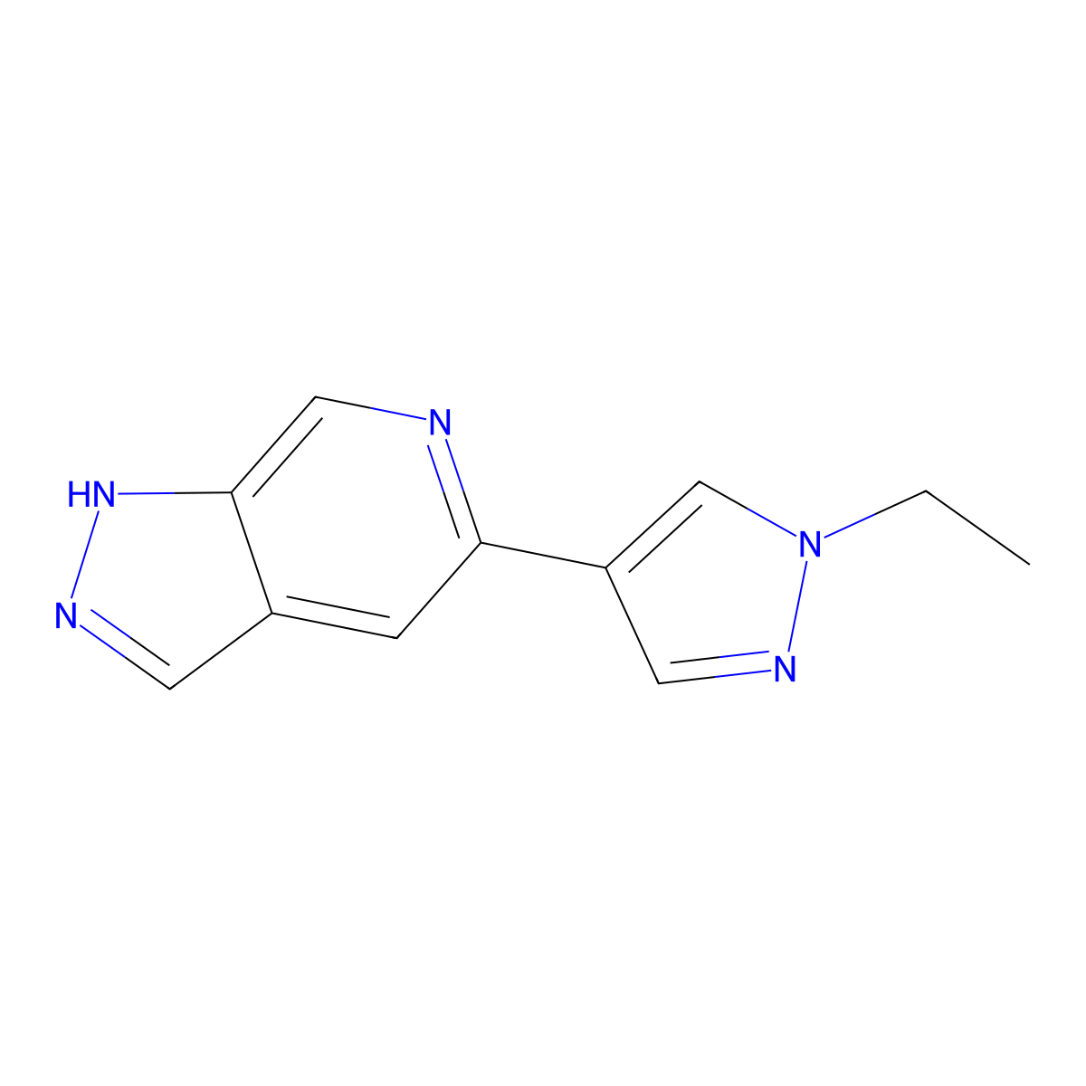 5-(1-Ethyl-1H-pyrazol-4-yl)-1H-pyrazolo[3,4-c]pyridine molecular structure, CAS 1956331-40-0