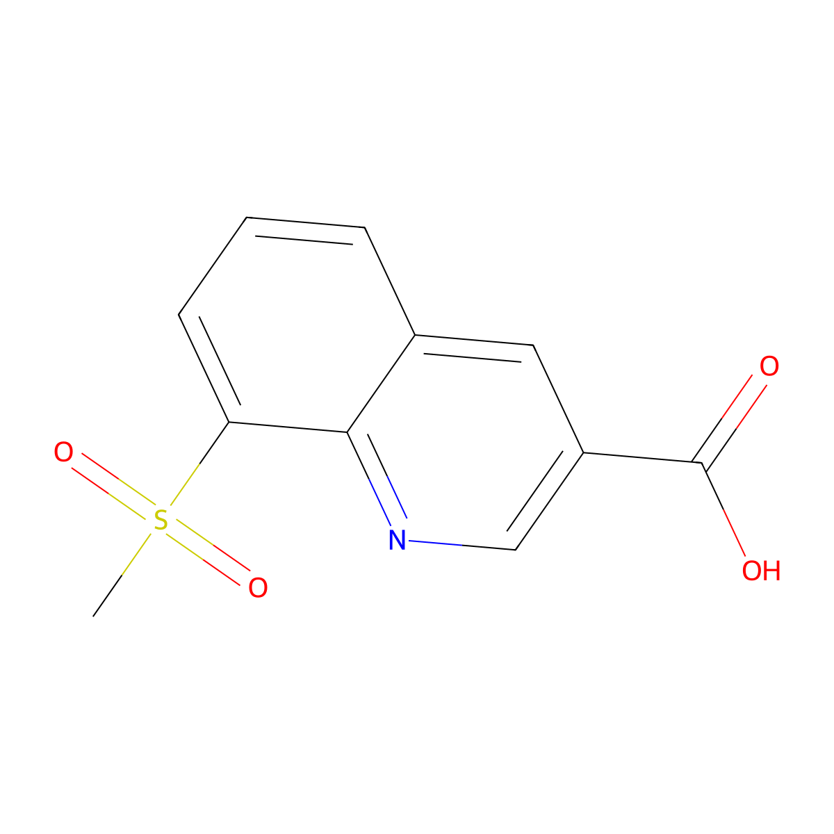 8-(Methylsulfonyl)quinoline-3-carboxylic acid molecular structure, CAS 1956331-41-1
