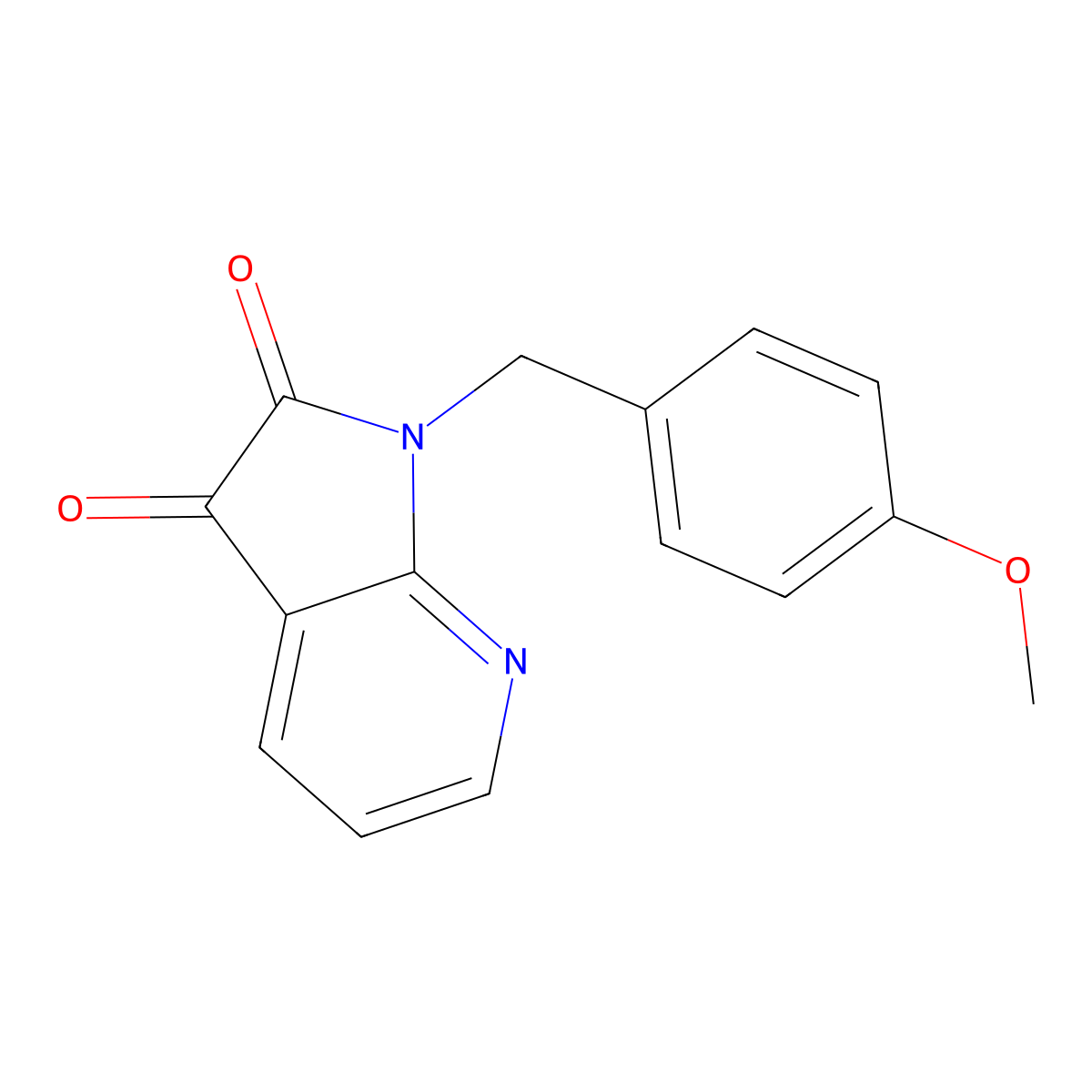 1-(4-Methoxybenzyl)-1H-pyrrolo[2,3-b]pyridine-2,3-dione molecular structure, CAS 1956331-44-4