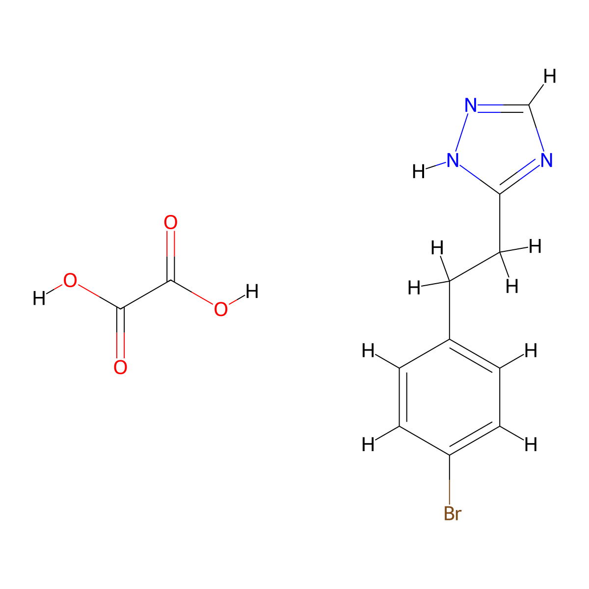 5-(4-Bromophenethyl)-1H-1,2,4-triazole oxalate molecular structure, CAS 1956331-45-5