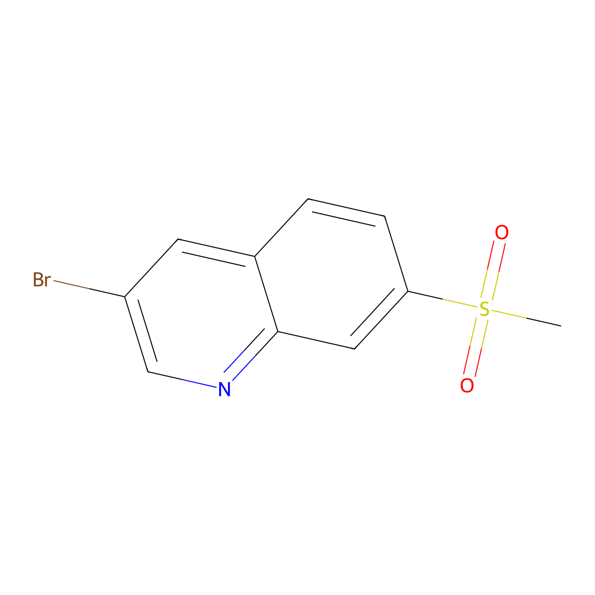 3-Bromo-7-(methylsulfonyl)quinoline molecular structure, CAS 1956331-49-9