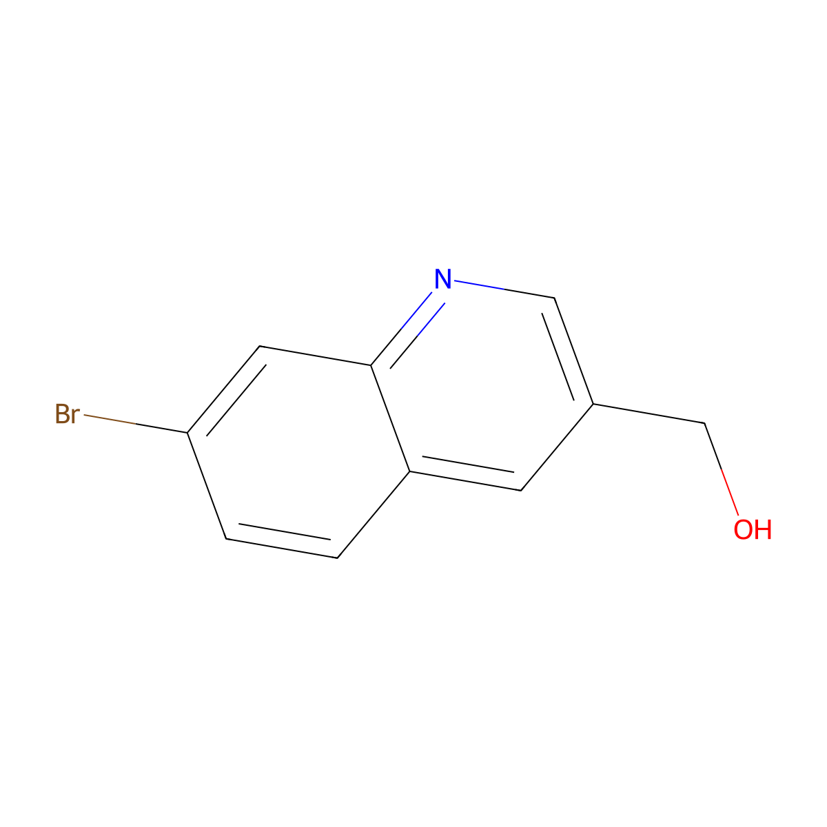 (7-Bromoquinolin-3-yl)methanol molecular structure, CAS 1956331-52-4