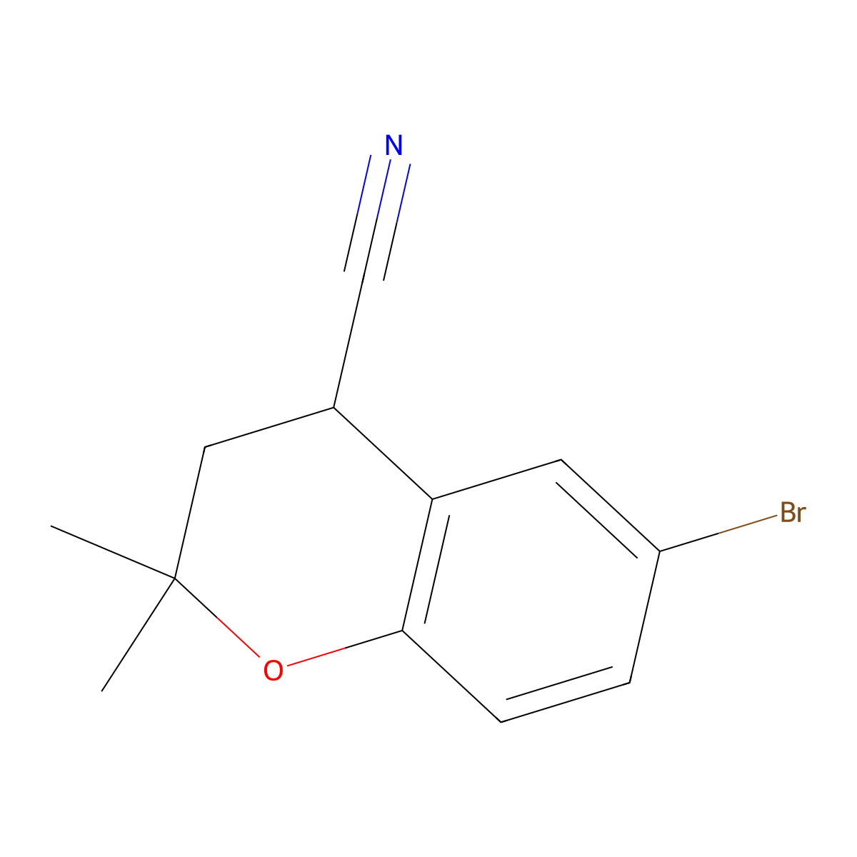 6-Bromo-2,2-dimethylchroman-4-carbonitrile molecular structure, CAS 1956331-54-6