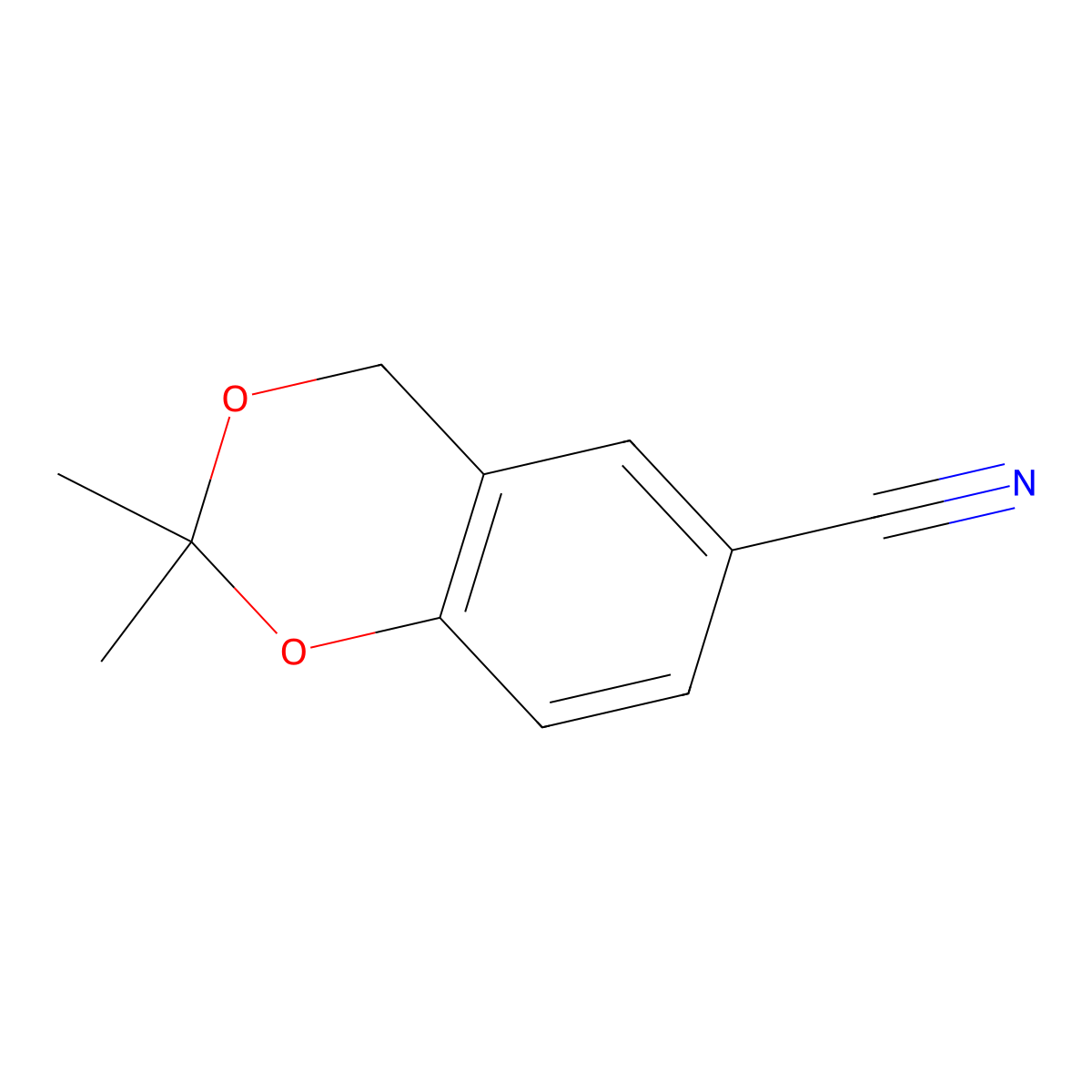 2,2-Dimethyl-4H-benzo[d][1,3]dioxine-6-carbonitrile molecular structure, CAS 1956331-59-1