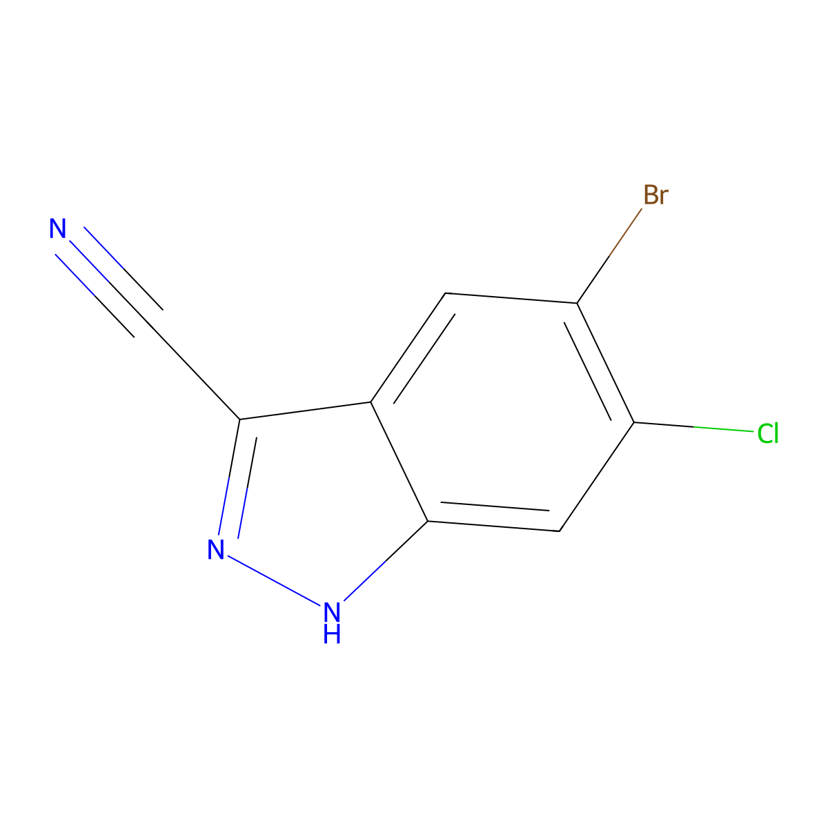 5-Bromo-6-chloro-1H-indazole-3-carbonitrile molecular structure, CAS 1956331-76-2