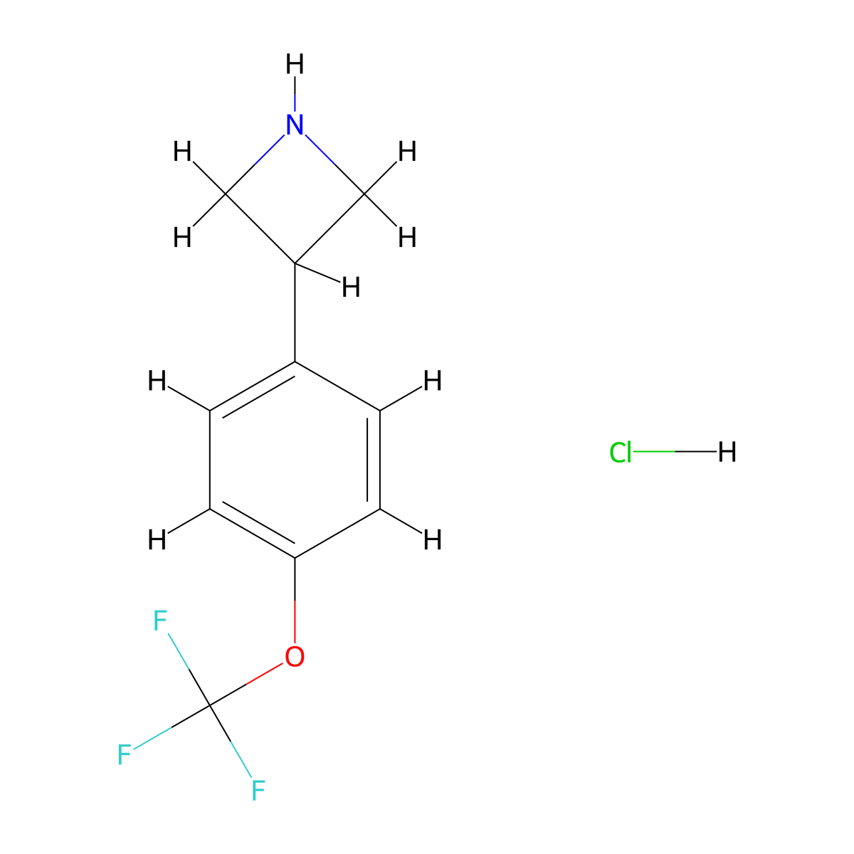 3-(4-(Trifluoromethoxy)phenyl)azetidine hydrochloride molecular structure, CAS 1956331-83-1