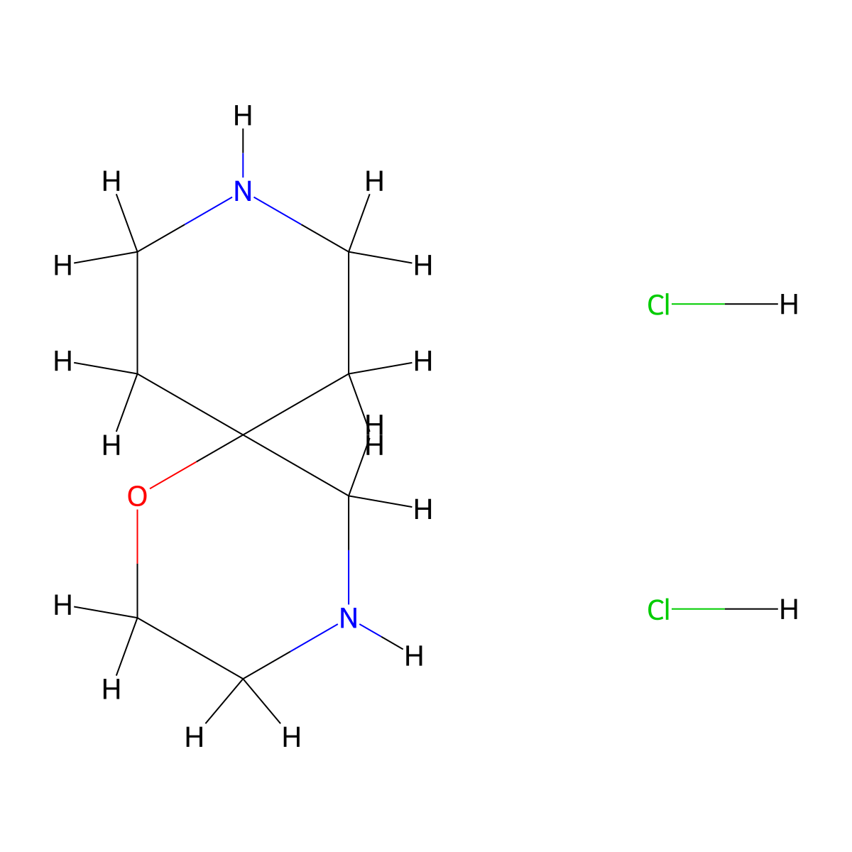 1-Oxa-4,9-diazaspiro[5.5]undecane dihydrochloride molecular structure, CAS 1956331-86-4