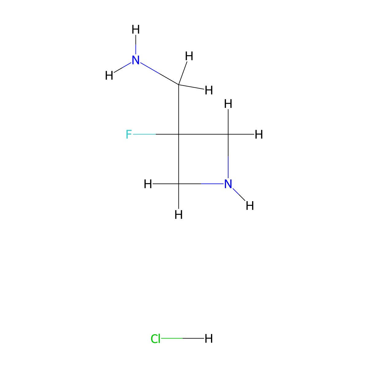 (3-Fluoroazetidin-3-yl)methanamine hydrochloride molecular structure, CAS 1956331-88-6