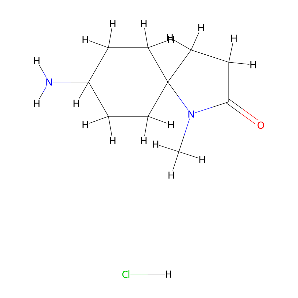 8-Amino-1-methyl-1-azaspiro[4.5]decan-2-one hydrochloride molecular structure, CAS 1956331-93-3