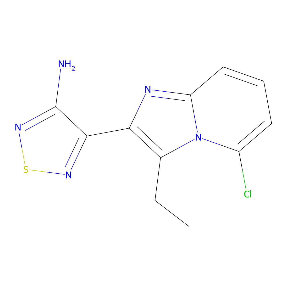 4-(5-Chloro-3-ethylimidazo[1,2-a]pyridin-2-yl)-1,2,5-thiadiazol-3-amine molecular structure, CAS 1956332-07-2