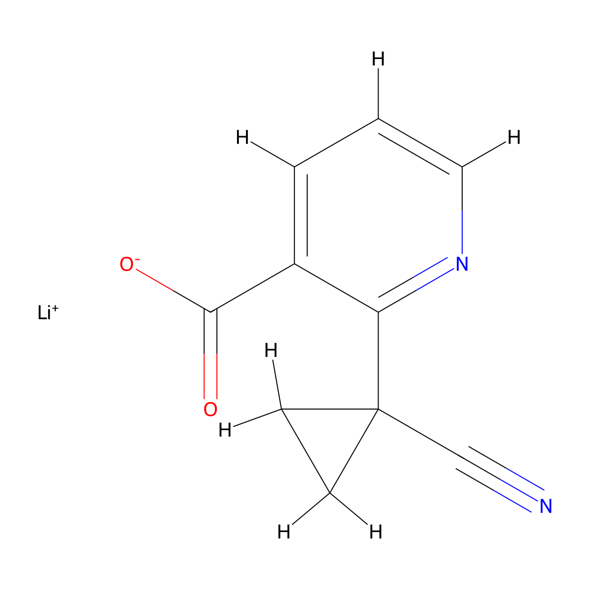 Lithium 2-(1-cyanocyclopropyl)nicotinate molecular structure, CAS 1956332-12-9