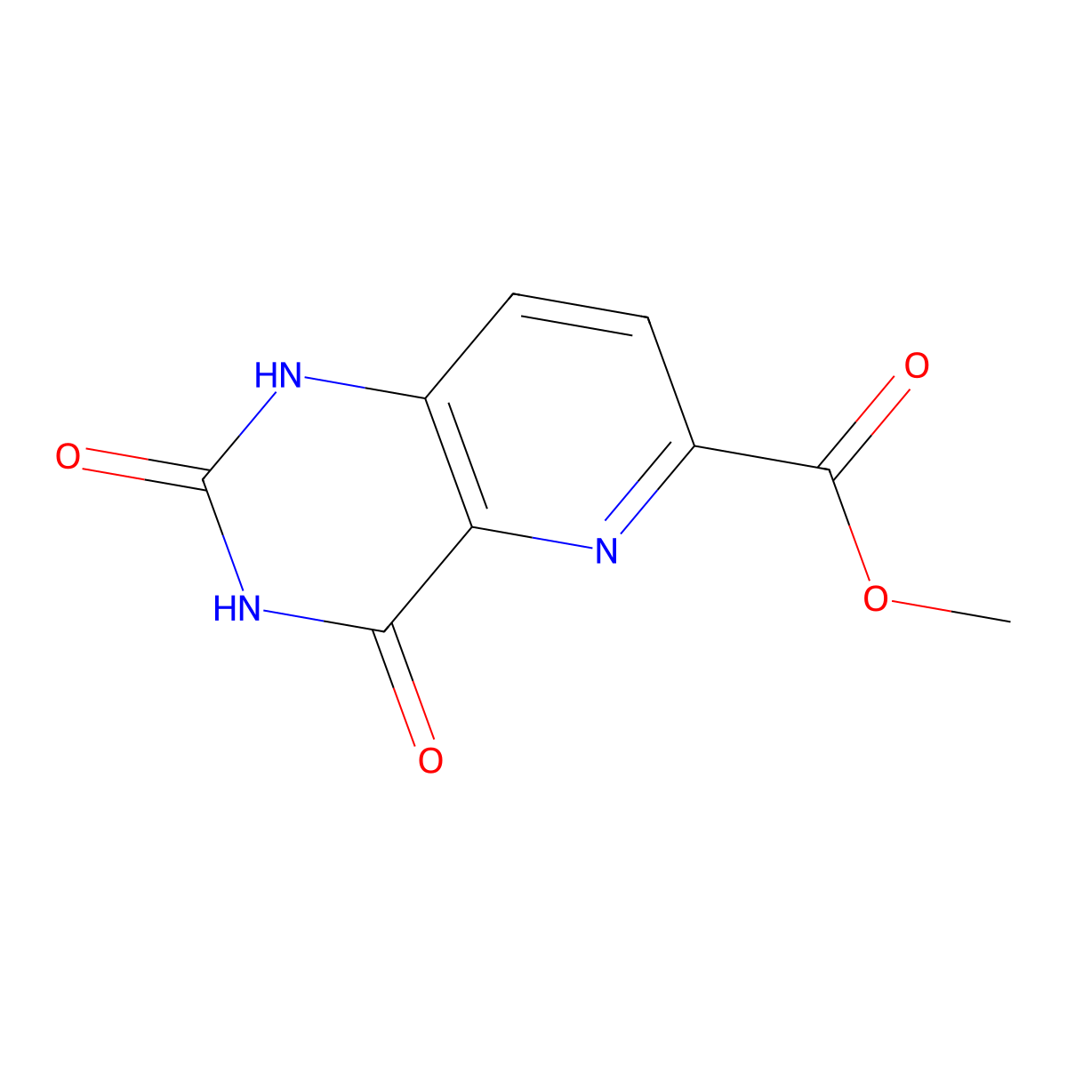 Methyl 2,4-dioxo-1,2,3,4-tetrahydropyrido[3,2-d]pyrimidine-6-carboxylate molecular structure, CAS 1956332-21-0