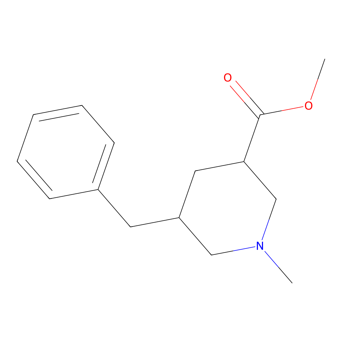 Methyl 5-benzyl-1-methylpiperidine-3-carboxylate molecular structure, CAS 1956332-23-2