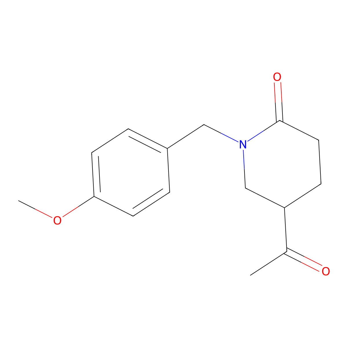 5-Acetyl-1-(4-methoxybenzyl)piperidin-2-one molecular structure, CAS 1956332-24-3