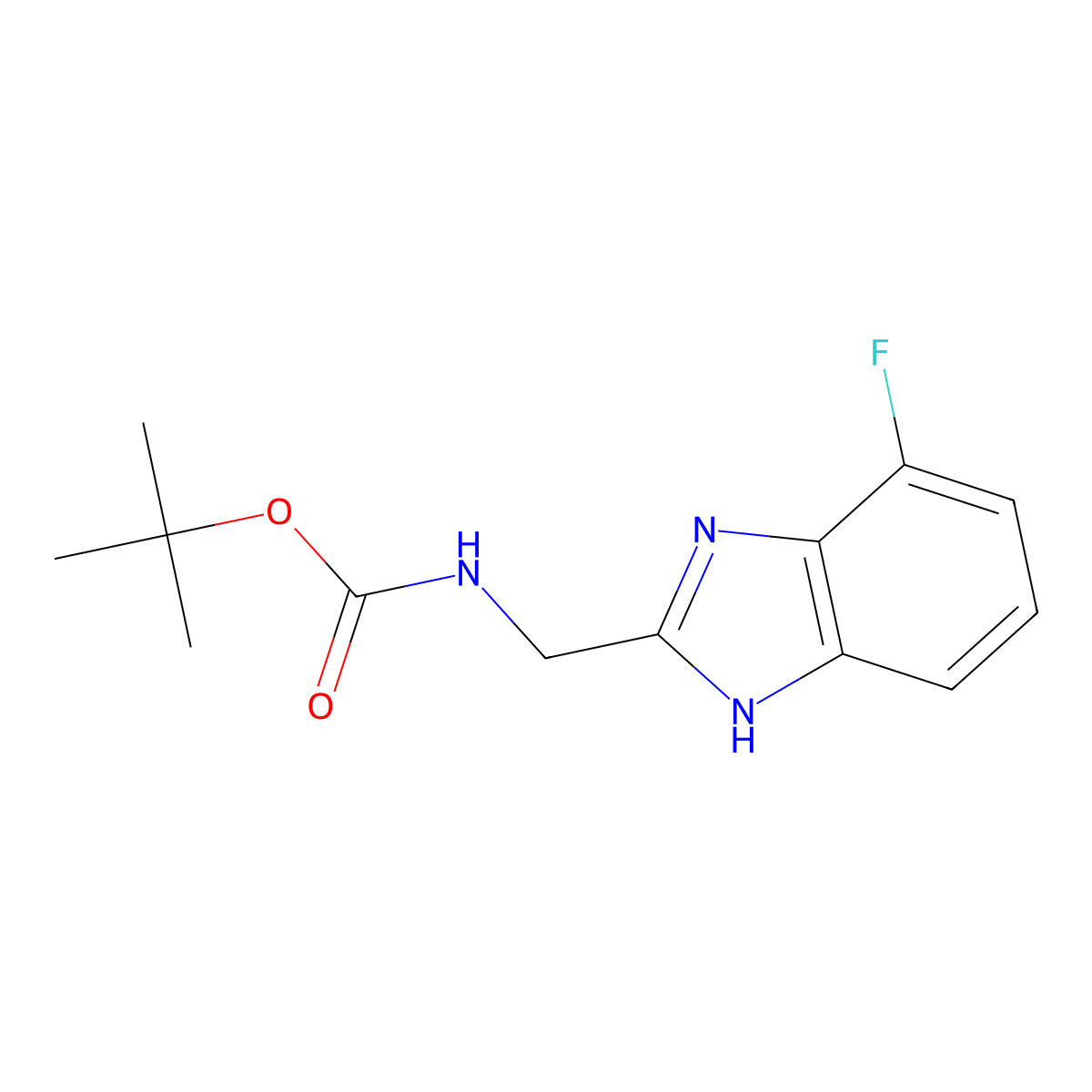 tert-Butyl ((4-fluoro-1H-benzo[d]imidazol-2-yl)methyl)carbamate molecular structure, CAS 1956332-25-4