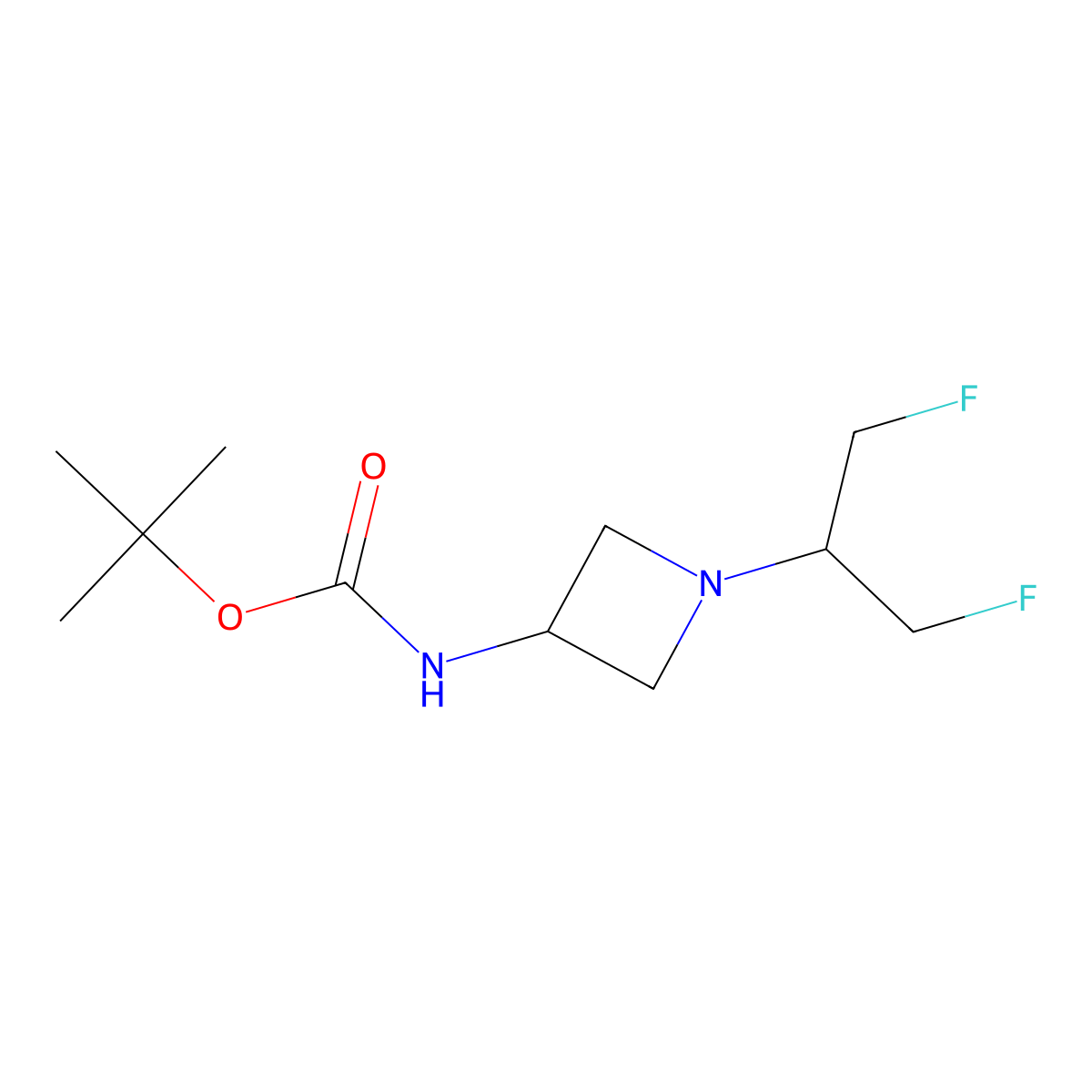 tert-Butyl (1-(1,3-difluoropropan-2-yl)azetidin-3-yl)carbamate molecular structure, CAS 1956332-28-7