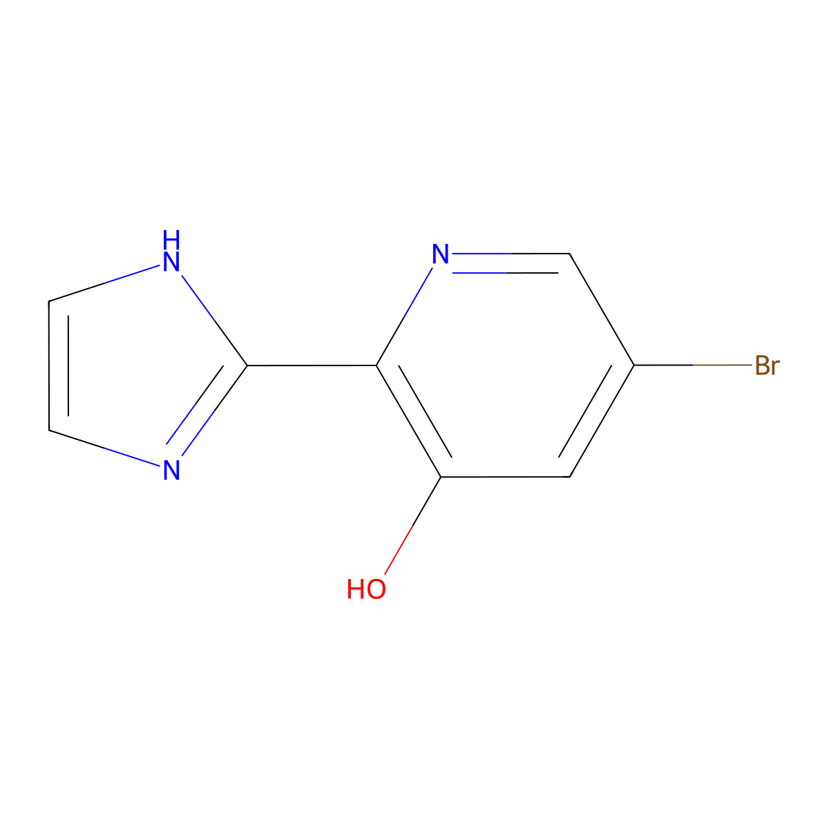 5-Bromo-2-(1H-imidazol-2-yl)pyridin-3-ol molecular structure, CAS 1956332-29-8